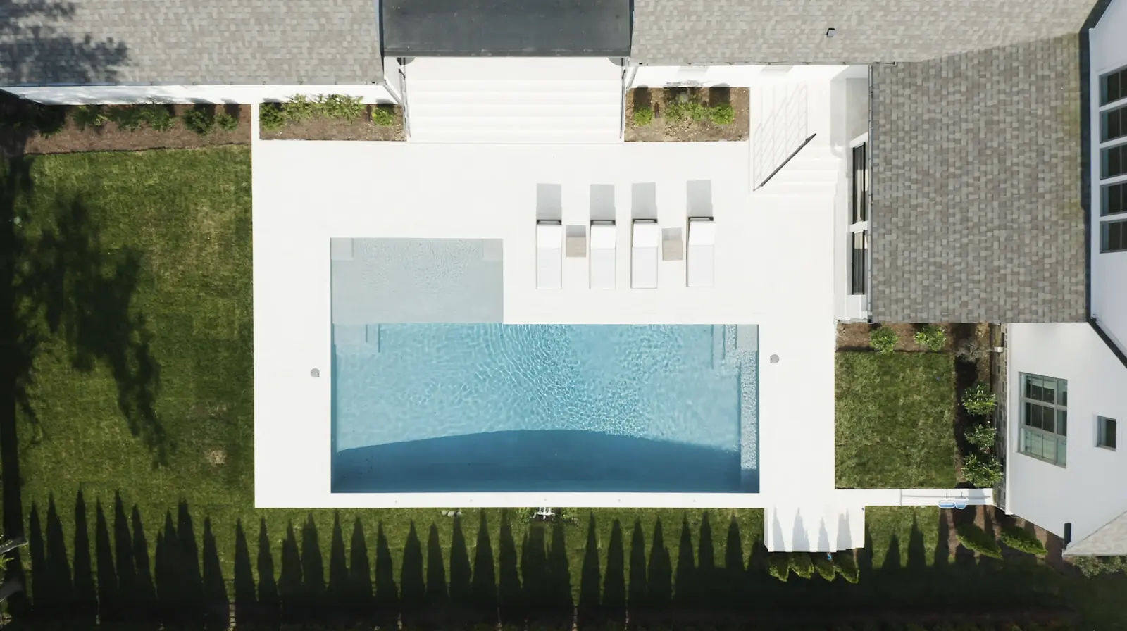 Aerial view of a resort-style pool